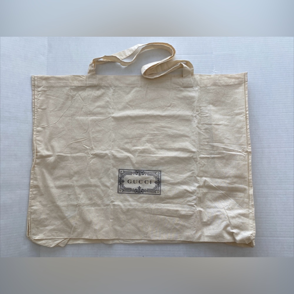 Gucci OVERSIZE CLOTH REUSABLE COTTON LINEN BAG Tote 29” x 23” x 9.5” NWOT